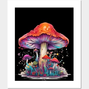 Psychedelic Shroom Mushroom Art Posters and Art